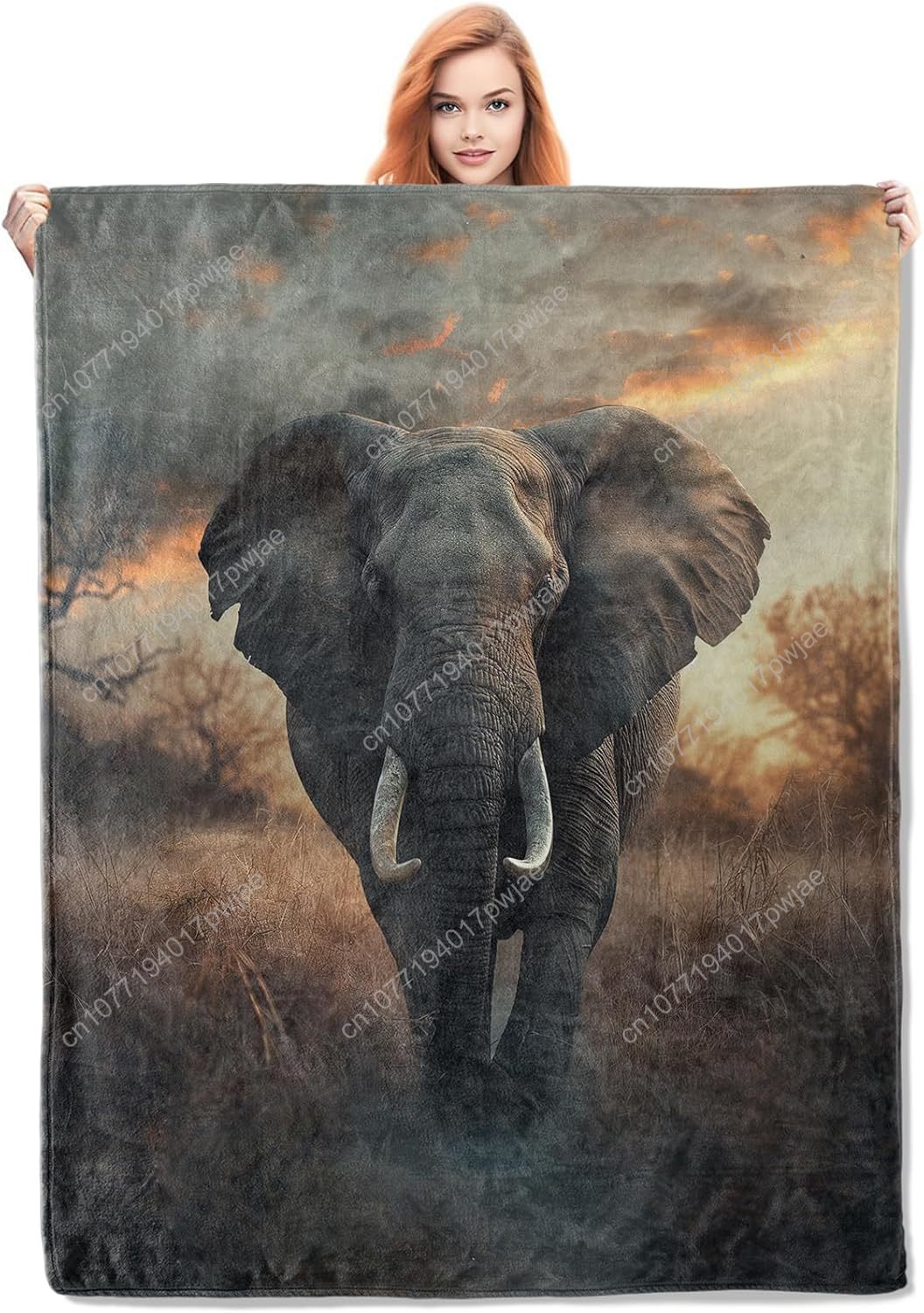 Home Textiles Towel - Флисовое одеяло со слоном, реалистичная сцена