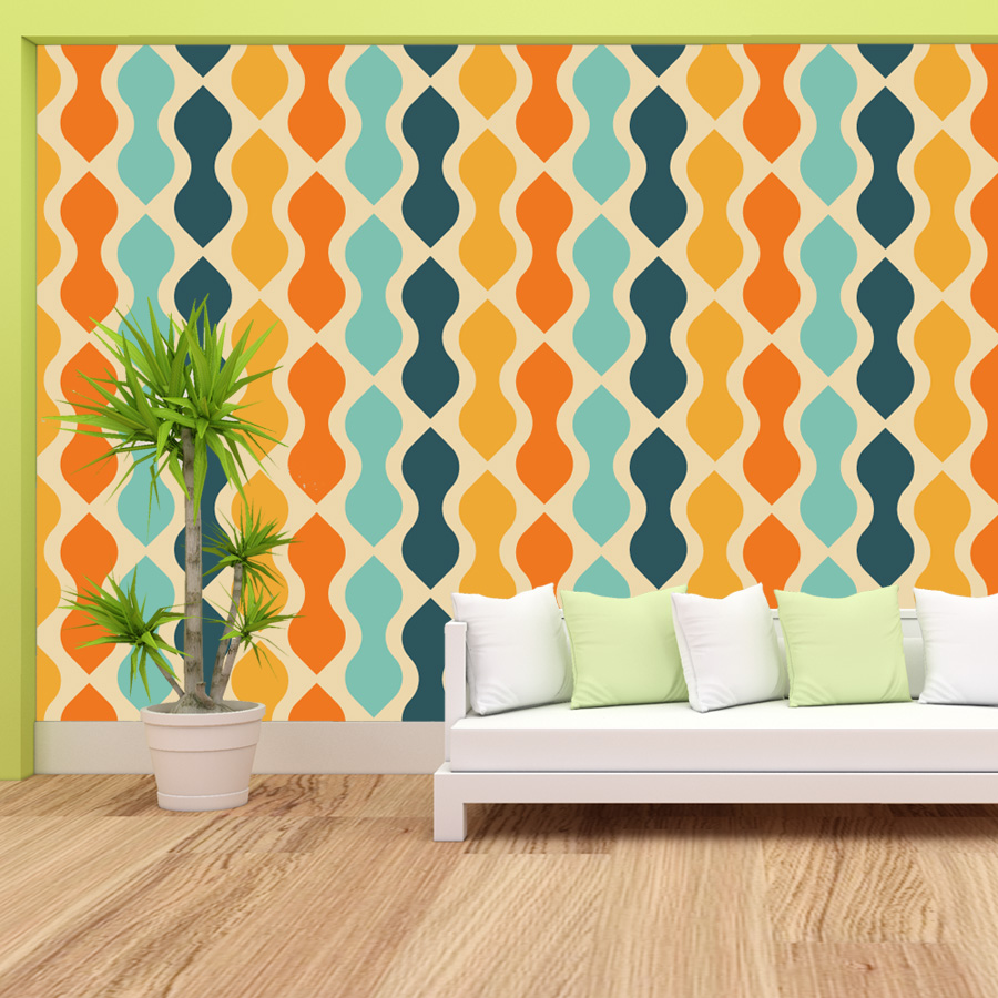 Самоклеящиеся обои с ретро-гео – обзор и цена Home Lines Textiles