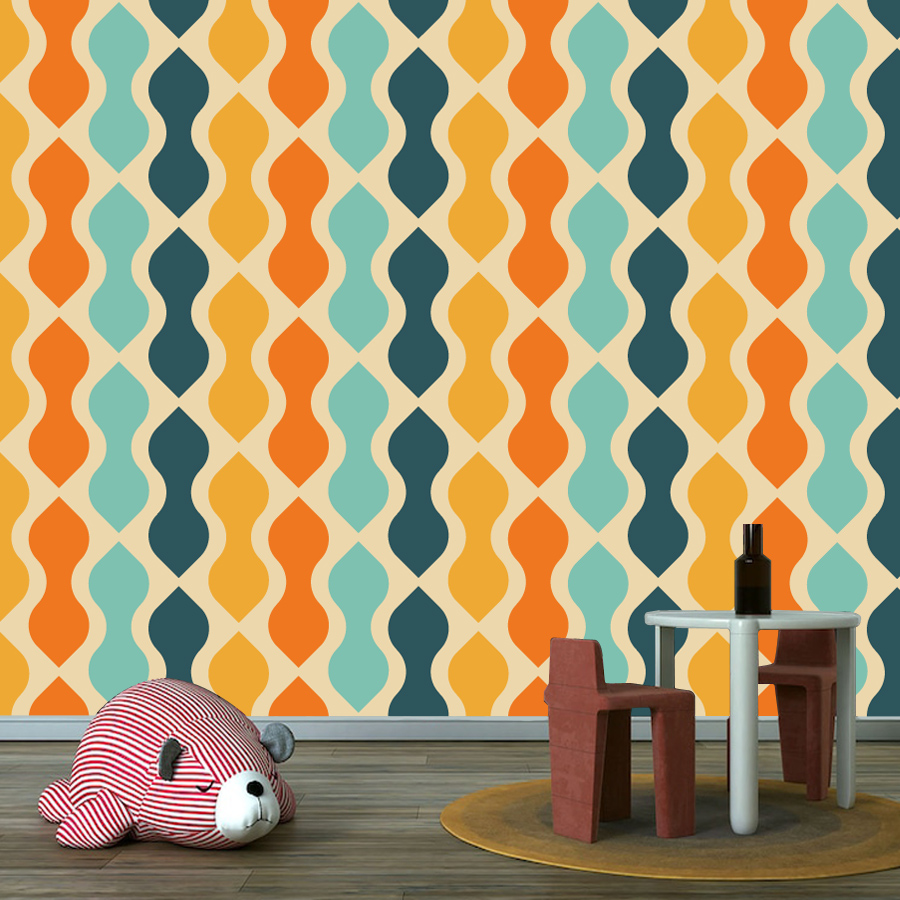 Самоклеящиеся обои с ретро-гео – обзор и цена Home Lines Textiles